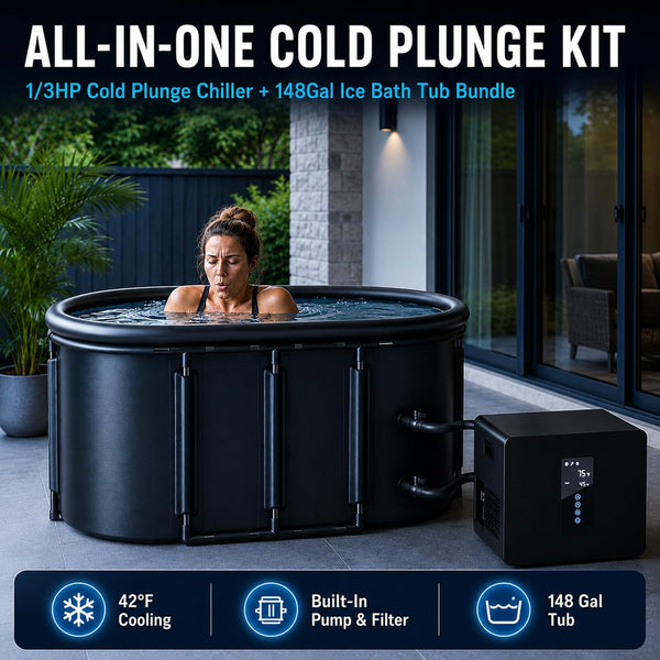 148-Gallon Cold Plunge Tub with 1/3HP Chiller