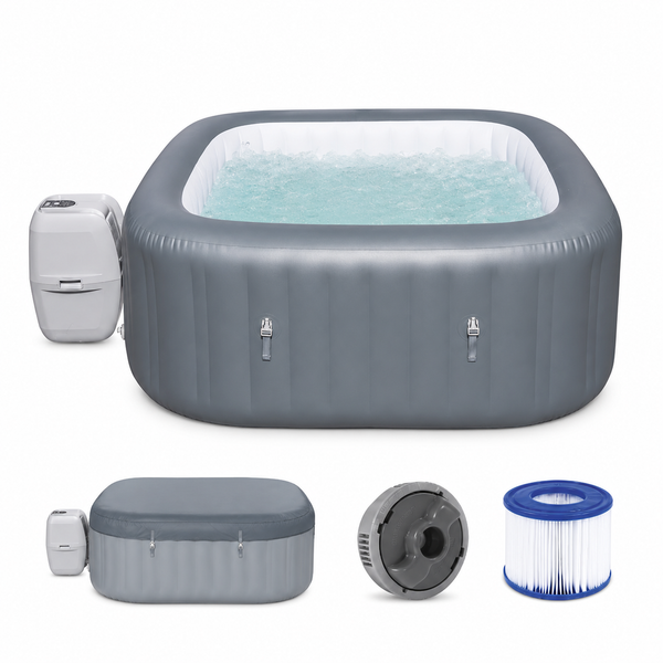 6-Person Portable Inflatable Hot Tub with 140 Air Jets