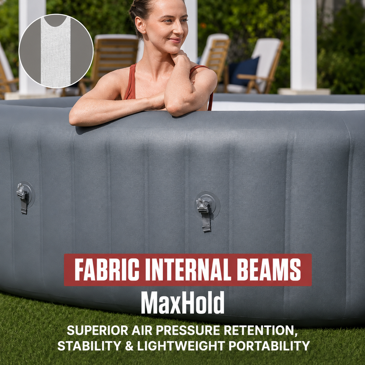 6-Person Portable Inflatable Hot Tub with 140 Air Jets