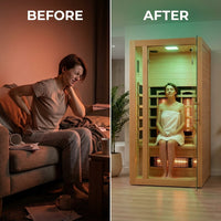 Barcelona 1 to 2 Person Low EMF FAR Infrared Home Sauna — Before & After