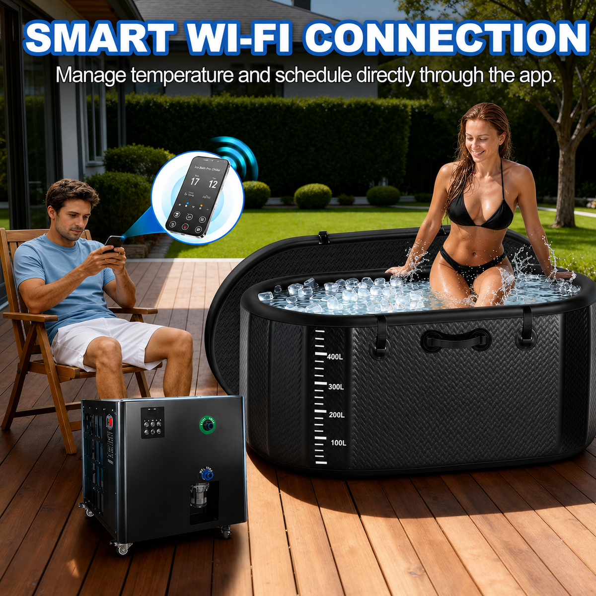 Inflatable Cold Plunge Tub with 1HP Chiller