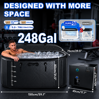Inflatable Cold Plunge Tub with 1HP Chiller