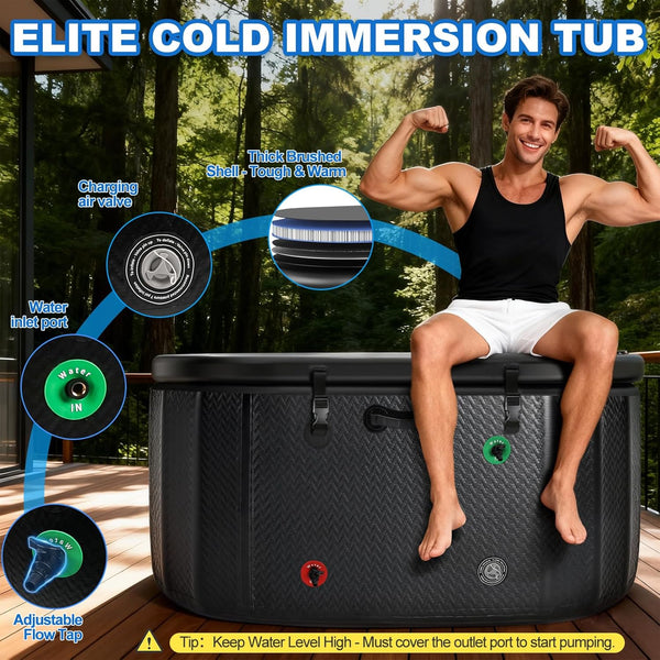 Inflatable Cold Plunge Tub with 1HP Chiller